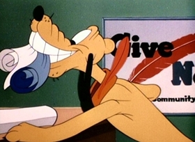 Screenshots from the 1946 Disney cartoon A Feather in His Collar
