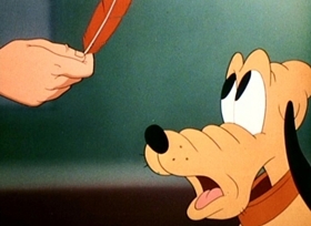 Screenshots from the 1946 Disney cartoon A Feather in His Collar