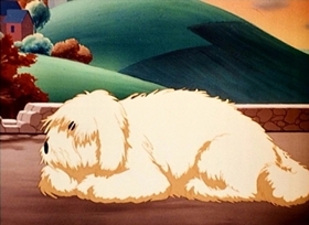 Screenshots from the 1946 Disney cartoon Wet Paint