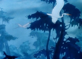 Screenshots from the 1946 Disney cartoon Blue Bayou