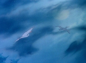 Screenshots from the 1946 Disney cartoon Blue Bayou
