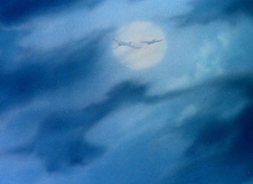 Screenshots from the 1946 Disney cartoon Blue Bayou