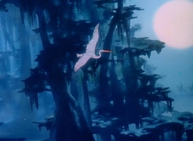 Screenshots from the 1946 Disney cartoon Blue Bayou