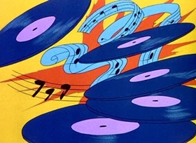 Screenshots from the 1946 Disney cartoon All the Cats Join In