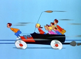 Screenshots from the 1946 Disney cartoon All the Cats Join In