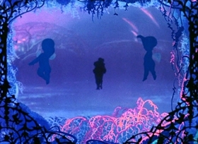 Screenshots from the 1946 Disney cartoon Two Silhouettes