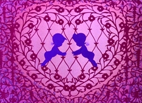 Screenshots from the 1946 Disney cartoon Two Silhouettes