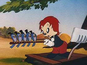 Screenshots from the 1946 Walter Lantz cartoon The Poet and Peasant