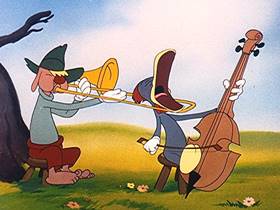 Screenshots from the 1946 Walter Lantz cartoon The Poet and Peasant