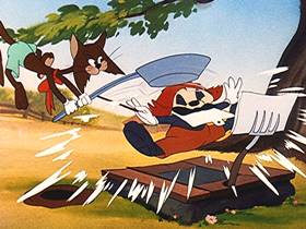 Screenshots from the 1946 Walter Lantz cartoon The Poet and Peasant