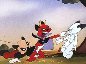 Screenshots from the 1946 Walter Lantz cartoon Apple Andy