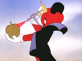 Screenshots from the 1946 Walter Lantz cartoon Apple Andy