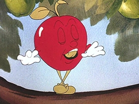 Screenshots from the 1946 Walter Lantz cartoon Apple Andy