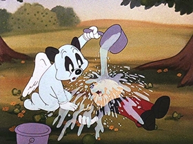 Screenshots from the 1946 Walter Lantz cartoon Apple Andy