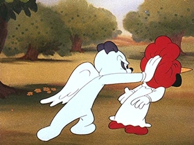 Screenshots from the 1946 Walter Lantz cartoon Apple Andy