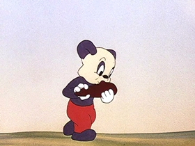 Screenshots from the 1946 Walter Lantz cartoon Apple Andy