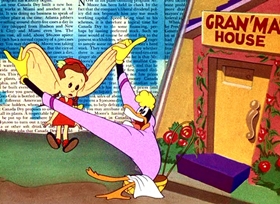 Screenshots from the 1946 Warner Bros. cartoon Book Revue