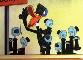 Screenshots from the 1946 Warner Bros. cartoon Baby Bottleneck