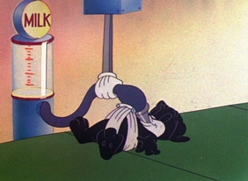 Screenshots from the 1946 Warner Bros. cartoon Baby Bottleneck