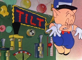 Screenshots from the 1946 Warner Bros. cartoon Baby Bottleneck