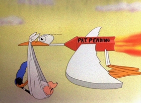 Screenshots from the 1946 Warner Bros. cartoon Baby Bottleneck