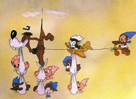 Screenshots from the 1946 Warner Bros. cartoon Baby Bottleneck
