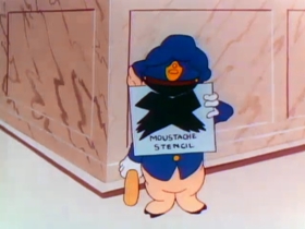 Screenshots from the 1946 Warner Bros. cartoon Daffy Doodles