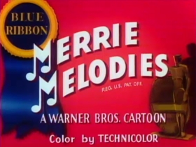 Screenshots from the 1946 Warner Bros. cartoon Daffy Doodles