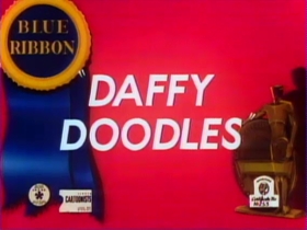 Screenshots from the 1946 Warner Bros. cartoon Daffy Doodles