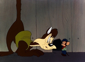 Screenshots from the 1946 Warner Bros. cartoon Hush My Mouse