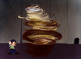 Screenshots from the 1946 Warner Bros. cartoon Hush My Mouse
