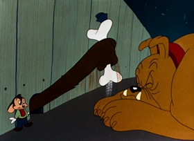 Screenshots from the 1946 Warner Bros. cartoon Hush My Mouse