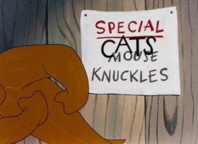 Screenshots from the 1946 Warner Bros. cartoon Hush My Mouse