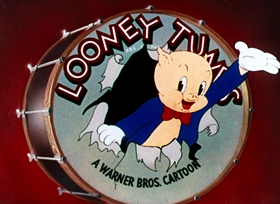 Screenshots from the 1946 Warner Bros. cartoon Hush My Mouse