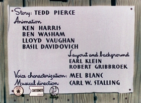 Screenshots from the 1946 Warner Bros. cartoon Hush My Mouse