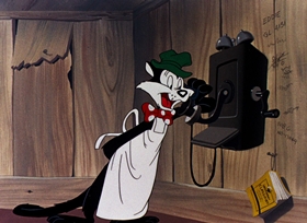 Screenshots from the 1946 Warner Bros. cartoon Hush My Mouse