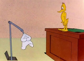 Screenshots from the 1946 Warner Bros. cartoon Hollywood Daffy