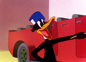 Screenshots from the 1946 Warner Bros. cartoon Hollywood Daffy