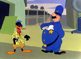Screenshots from the 1946 Warner Bros. cartoon Hollywood Daffy