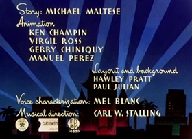 Screenshots from the 1946 Warner Bros. cartoon Hollywood Daffy