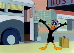 Screenshots from the 1946 Warner Bros. cartoon Hollywood Daffy
