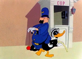 Screenshots from the 1946 Warner Bros. cartoon Hollywood Daffy