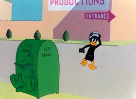 Screenshots from the 1946 Warner Bros. cartoon Hollywood Daffy