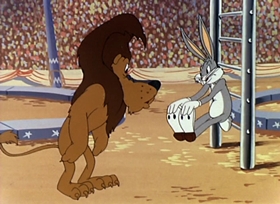 Screenshots from the 1946 Warner Bros. cartoon Acrobatty Bunny