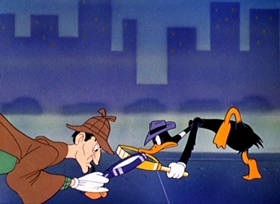 Screenshots from the 1946 Warner Bros. cartoon The Great Piggy Bank Robbery