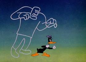 Screenshots from the 1946 Warner Bros. cartoon The Great Piggy Bank Robbery