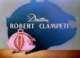 Screenshots from the 1946 Warner Bros. cartoon The Great Piggy Bank Robbery