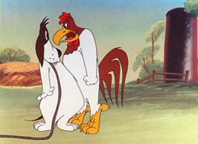 Screenshots from the 1946 Warner Bros. cartoon Walky Talky Hawky