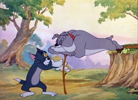 Screenshots from the 1947 MGM cartoon Cat Fishin