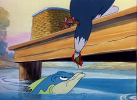 Screenshots from the 1947 MGM cartoon Cat Fishin